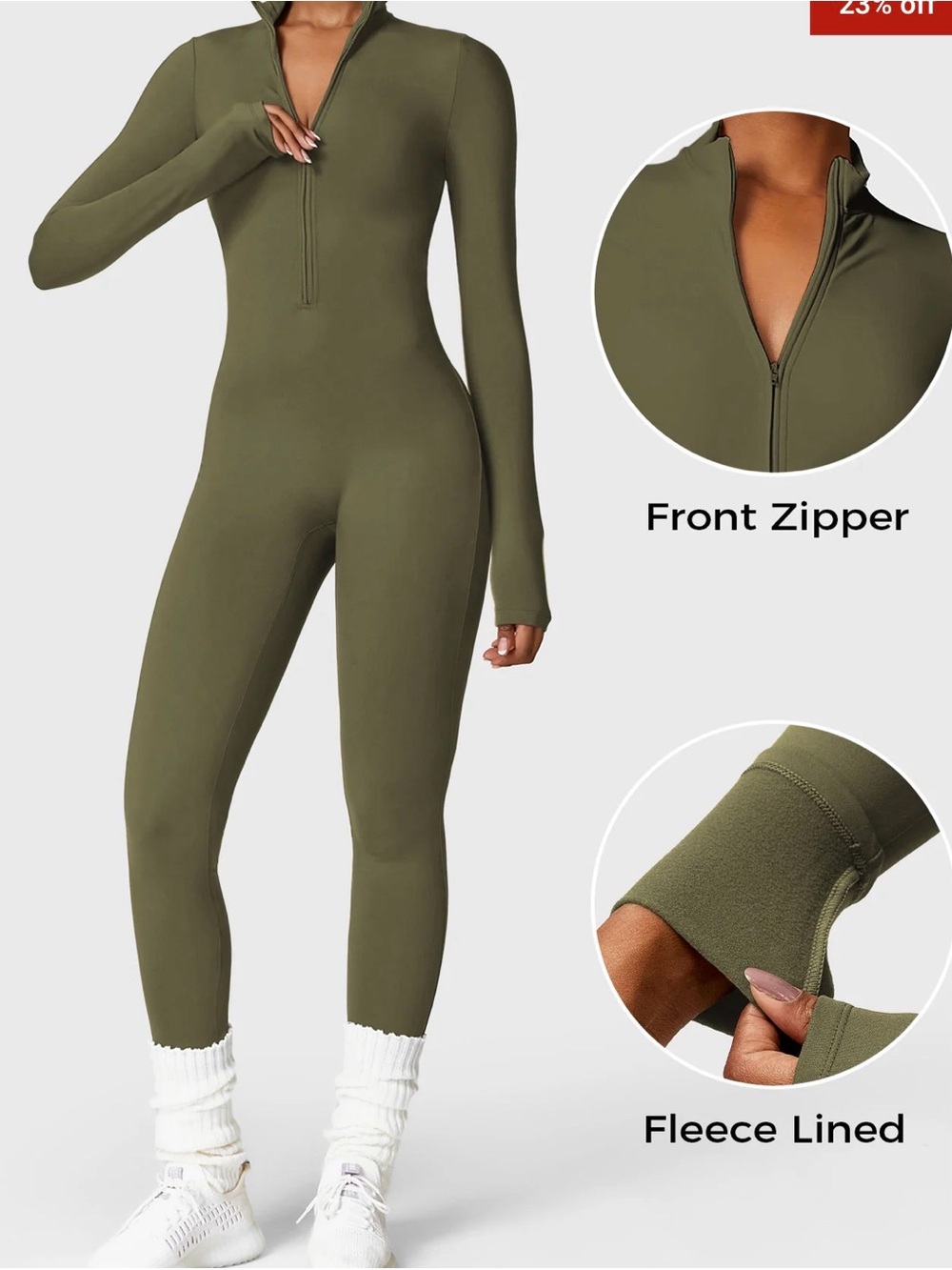 Yeoreo Belle Fleece Long Sleeve Zipper Jumpsuit